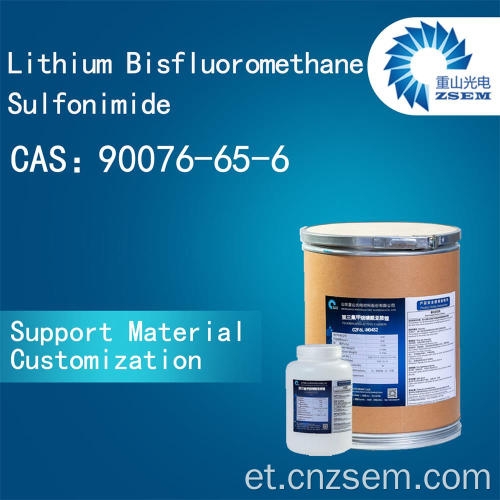 Liitium bistrifluorometaan sulfonimiid fluoritud materjal